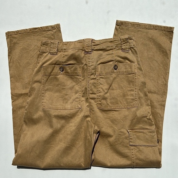 Joie Wide Leg High‎ Waist Pants Size 8 Cargo Pocket Tan Cotton casual utility - Picture 5 of 6